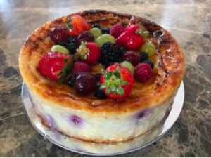 Baked ricotta Cheese Cake with Blueberries