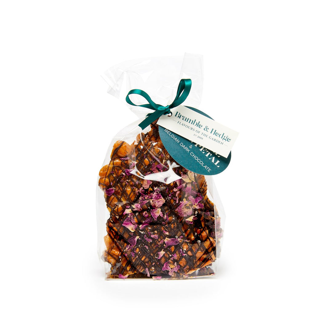 Bramble & Hedge Salted Caramel, Rose Petal & Dark Belgian Chocolate Peanut Brittle - 200g